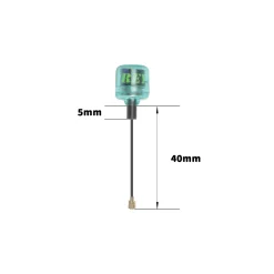 Alternative view of FLYFISHRC OSPREY 5.8GHZ 40MM IPEX/UFL LHCP STUBBY ANTENNA CYAN