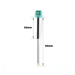 Alternative view of FLYFISHRC OSPREY 5.8GHZ 90MM IPEX/UFL ANTENNA - LHCP CYAN